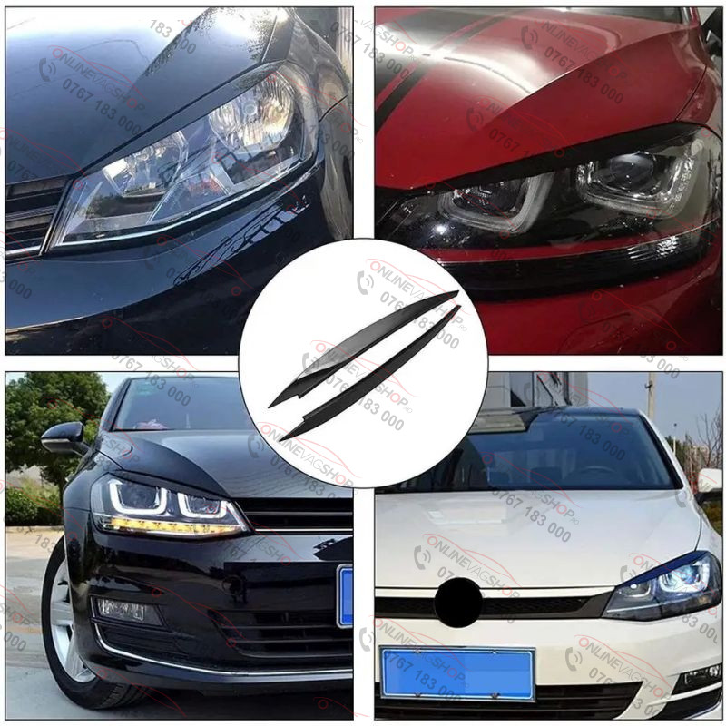 Set pleoape faruri negru lucios VW Volkswagen Golf 7 an 2013-2017